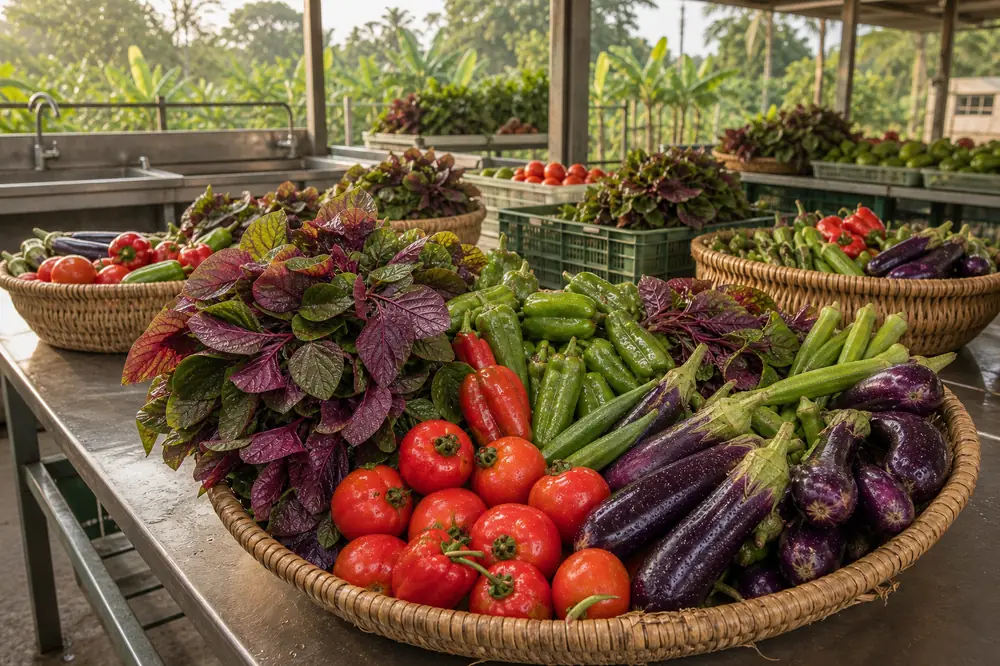 Légumes frais récoltés à la ferme